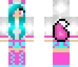 blue and pink wolf girl  v2