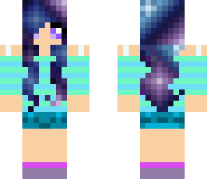 summer girl with galaxy hair