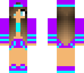 purple girl with cyan