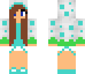 blue and green cake girl