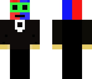 red and blue man wearing a tux
