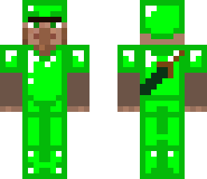emerald villager with sword