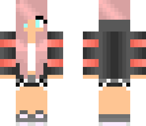 cute girl with pink hair