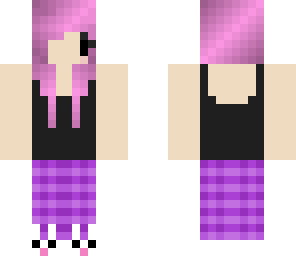 pajama girl with pink hair