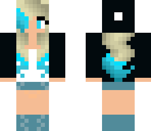 aqua hair beanie cute girl