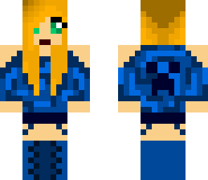 blue shirt blonde