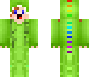 rainbow dino onesie skin