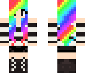 cute girl rainbow black white