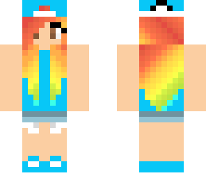 rainbow hair skater girl