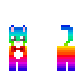 rainbow cat with butterfly
