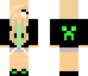 lime green and black herobrine girl