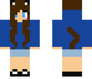 blue neko girl
