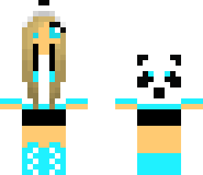 neon blue panda girl