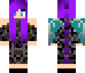 purple dragon girl with blue wings