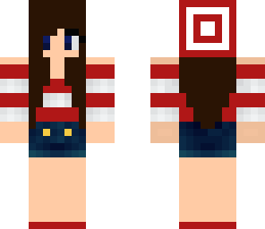 red  and white striped girl