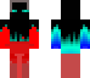 enderman water and fire whit headphones