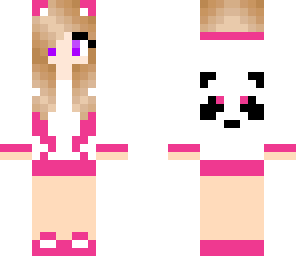 cute pink purple panda
