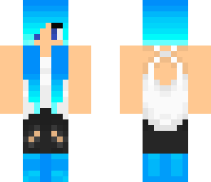 blue scene skater girl