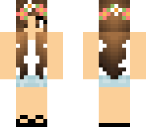 Cute Girl Brown Hair Brown Eyes | Minecraft Skin