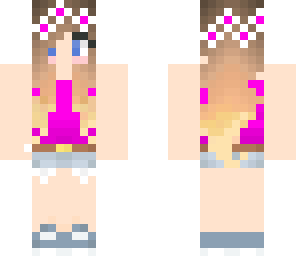 pink girl with flower crown
