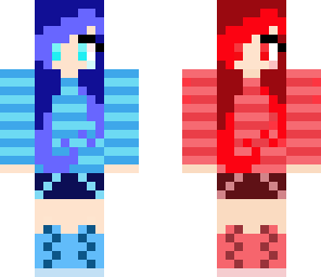 blue and red girl