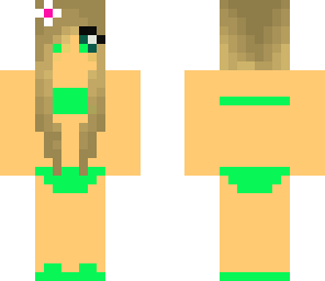 green girl bikini