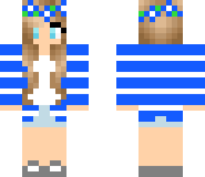 blue girl with flower crown