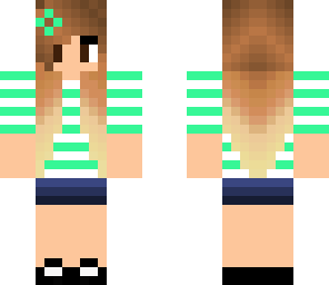 striped green shirt girl