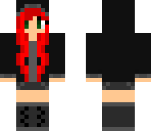 red haired girl w headphones