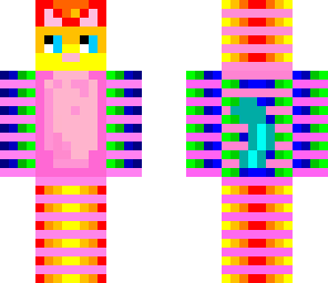 rainbow and pink cat skin