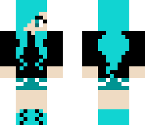 black jacket teal girl