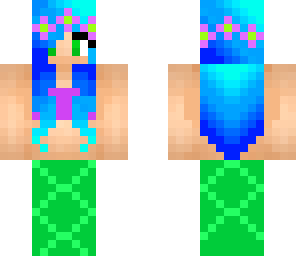 mermaid gal with flowers