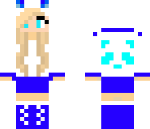 blue cyan panda girl
