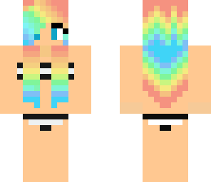 rainbow haired beach girl