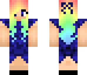 galaxy girl with rainbow hair