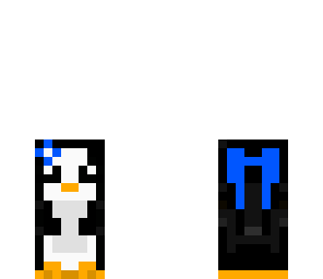 penguin with a bow