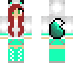 wolf girl teal