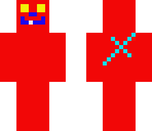 el hombre rojo con una espada de diamante