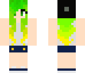 girl with green and yellow hair no base