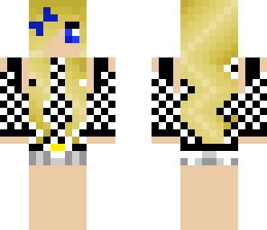 blonde checkered white and black