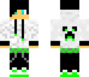 green white and black boy