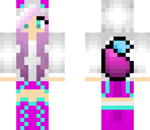 pink and blue wolf
