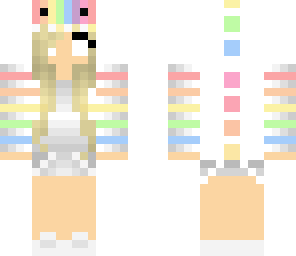 cute rainvow herobrine dino girl