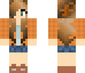 girl in orange jacket and bow in hair