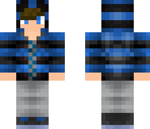 dark hair blue hoodie