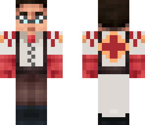 medic with glasses and back symbol