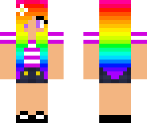 rainbow hair summer girl