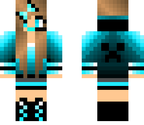 cute blue creeper girl