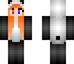 panda girl with red hair
