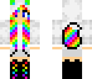 white and rainbow girl